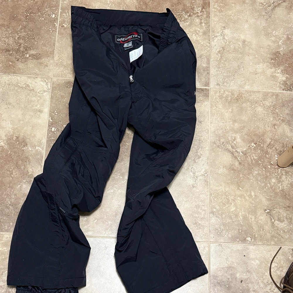 Obermeyer Men's Full Zip Black Ski Pants